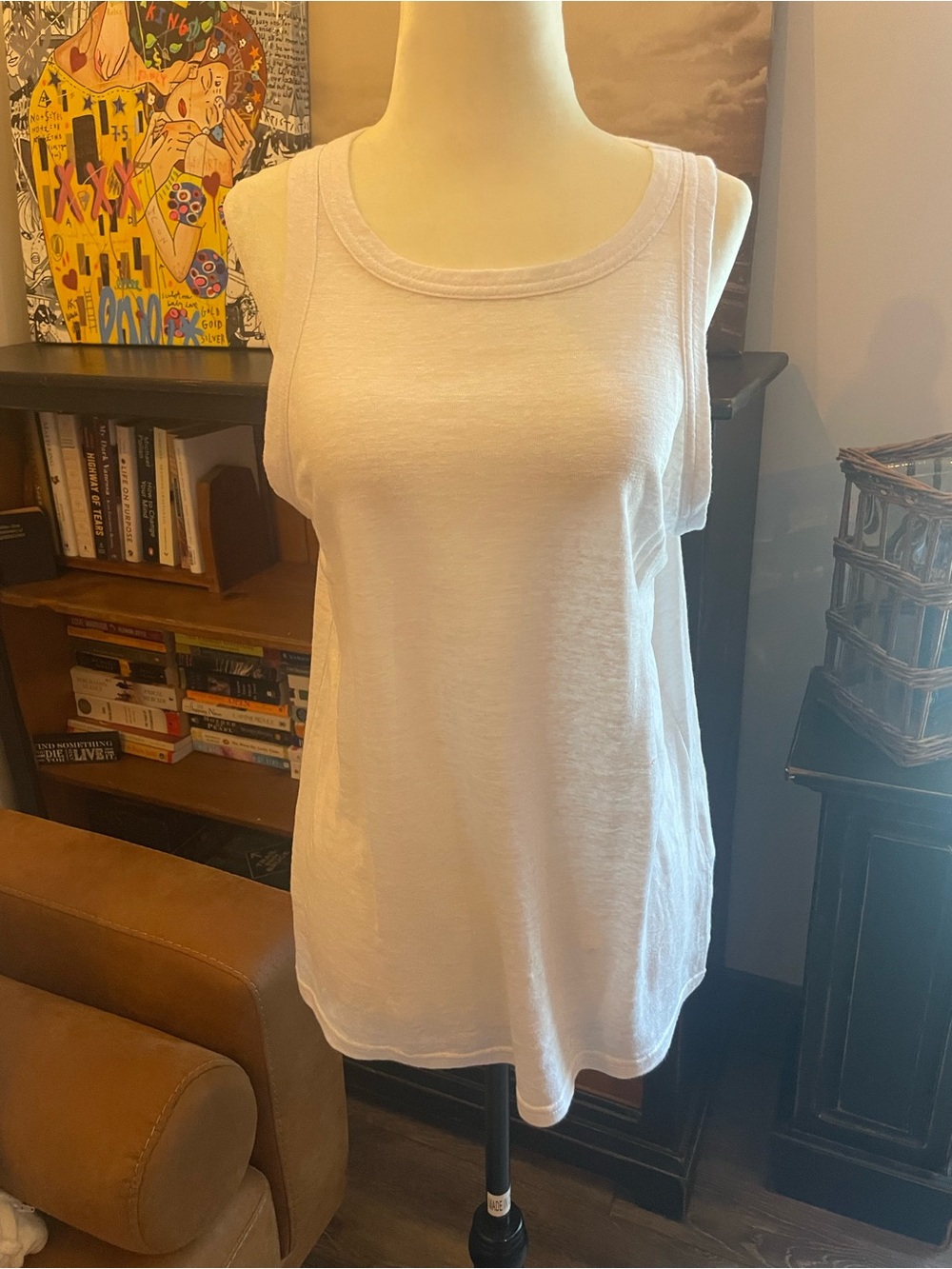 Banana Republic Linen White Tank